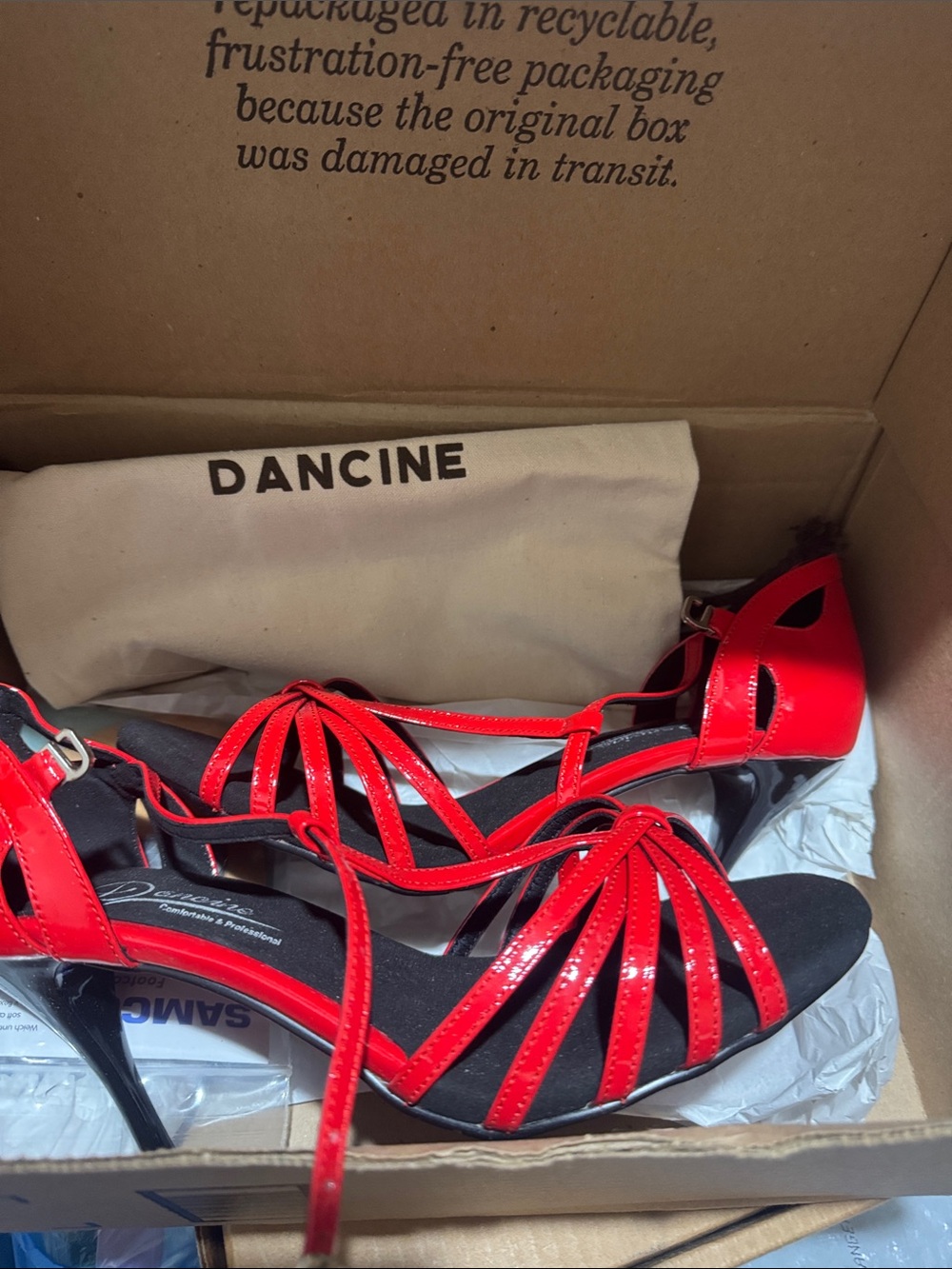 Dancine Women's Red Strappy High Heel Sandals